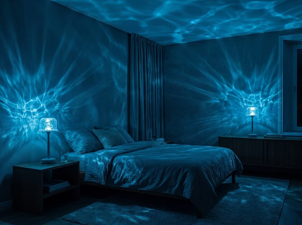 Zwei SHIFT Lamps im Schlafzimmer — Wasserwellen-Stimmung im Duo